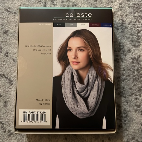 royal blue cashmere blend infinity scarf brand new in box never opened - Picture 2 of 4